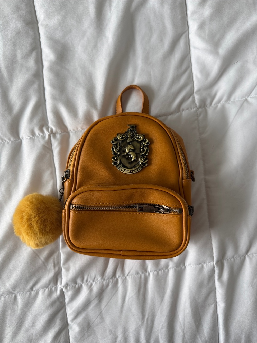 Hufflepuff Mustard Mini Backpack - Women's Faux Leather Bag